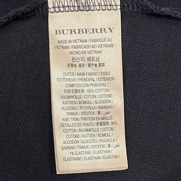 Burberry Women's Blue Black Uniform Button Down Short Sleeve Shirt Size Large - Picture 6 of 9